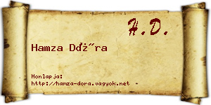 Hamza Dóra névjegykártya